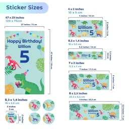 image-Dinosaur Birthday Party Decal Set | Personalized Kids Party Stickers | Custom Name Age Bottle, Treat Decals | DIY Dino Theme Decorations *!