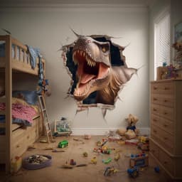 image-T-Rex 3D Wall Decal for Kids Room | Roaring Dinosaur Breakthrough Wall Sticker Jurassic Bedroom Decor | Boys Dino Mural Gift Dinosaur Lovers