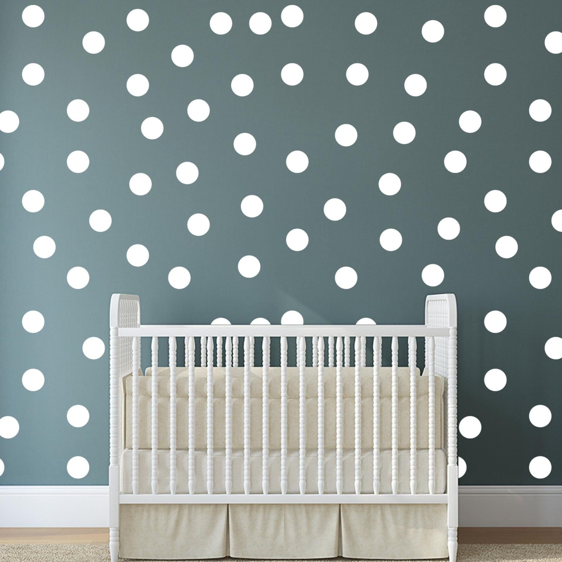 image-Circle Wall Stickers - White 2 Inches Round Dot Labels