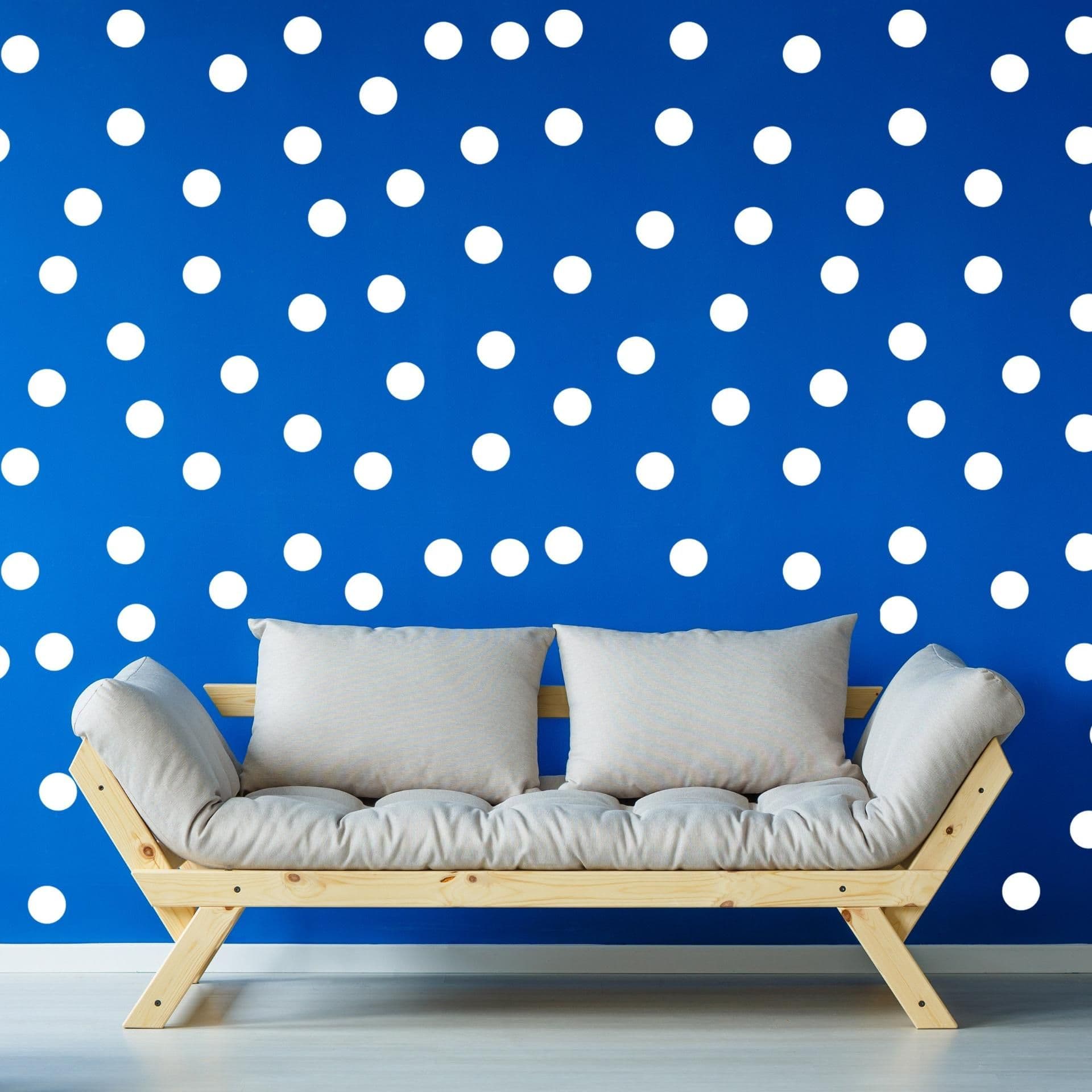 image-Circle Wall Stickers - White 2 Inches Round Dot Labels