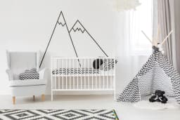 image-Black Thin Line Stickers - Mountains Peel And Stick Stripe Wall Decals Decor