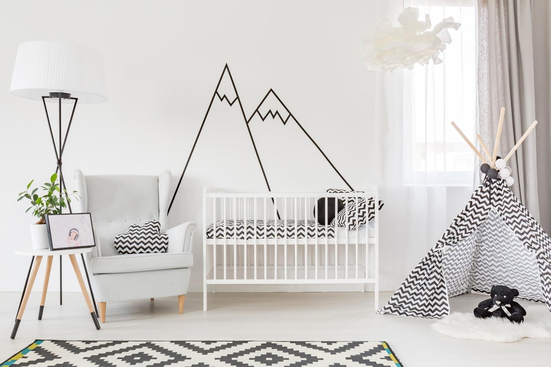 image-Black Thin Line Stickers - Mountains Peel And Stick Stripe Wall Decals Decor
