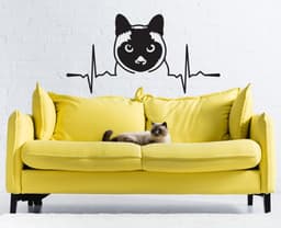 image-Siamese Cat Sticker - Cute Kitty Vinyl Wall Decal