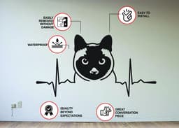 image-Siamese Cat Sticker - Cute Kitty Vinyl Wall Decal
