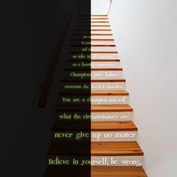 image-Believe In Yourself Stair Glow In Dark Vinyl Sticker - Night Glowing Motivation Love Home Quote Decal