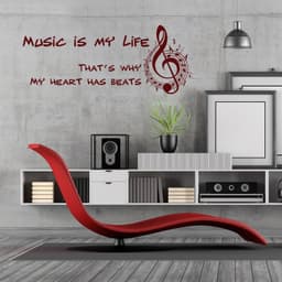 image-Music Is My Life Wall Sticker - Note Quote Gift Decor Art Vinyl Decal