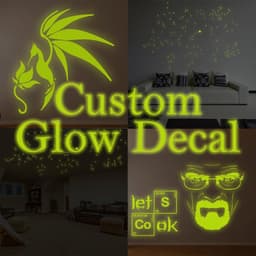 image-Custom Glowing Vinyl Wall Decal - Customised Glow in Dark Ceiling Sticker