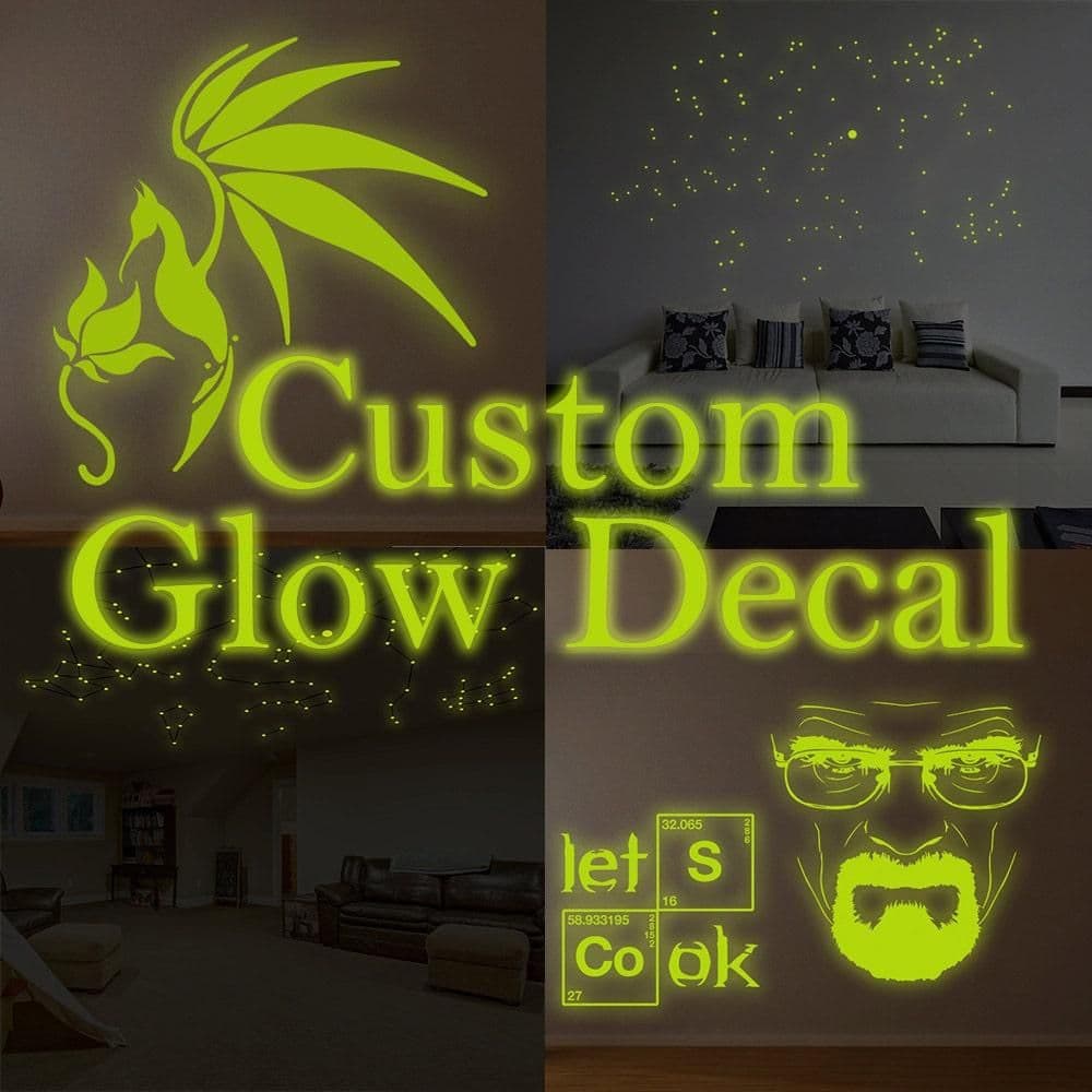 image-Custom Glowing Vinyl Wall Decal - Customised Glow in Dark Ceiling Sticker