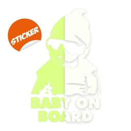 image-Glow In Dark Baby On Board Funny Car Vinyl Sticker - Night Glowing Child Kid Inside Safety Window Decal