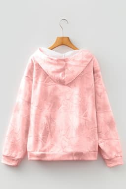 image-Beige Camouflage Woodland Print Oversized Sporty Hoodie