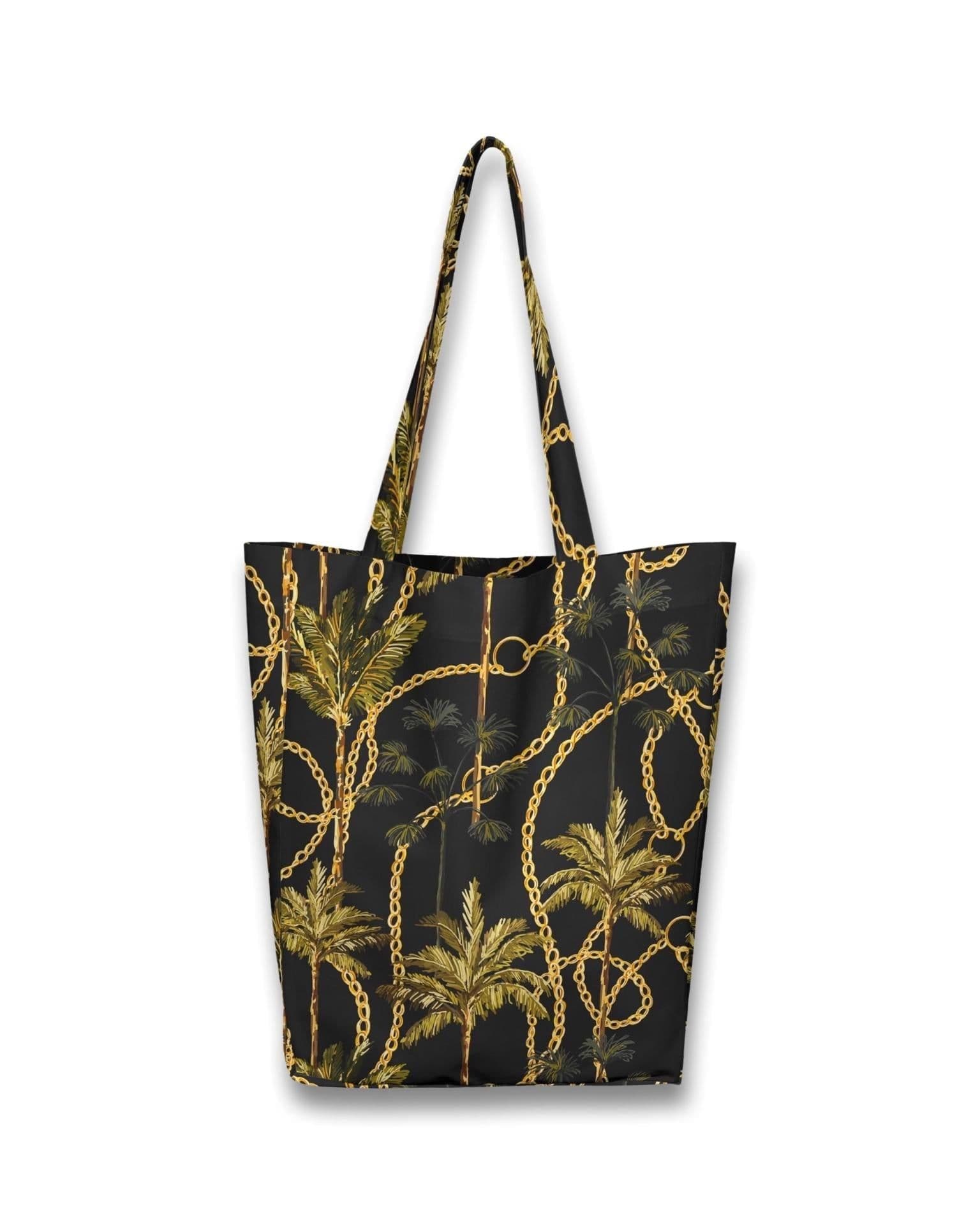 image-Women's Black Shopper Bag with Military Brown Patterns | Large Tote with Wallet | Stylish Durable Travel Bag | Versatile Beach and Gym Bag