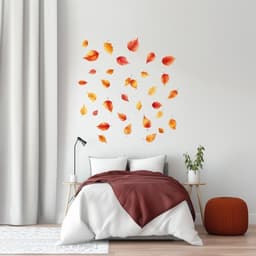 image-Autumn Leaves Wall Decal | Set of 25 Fall Leaf Stickers | Removable Seasonal Wall Art for Bedroom, Living Room, or Office Decor