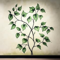 image-Botanical Vine Wall Decal | Green Leaf Vinyl Mural | Nature-Inspired Home Decor | Large Plant Wall Sticker | Modern Peel & Stick Accent