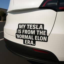 image-Tesla Bumper Sticker | My Tesla Is From The ‘Normal Elon’ Era | Matte Vinyl Car Decal | Tesla Owner Gift | Anti-Elon Sign Truck Sticker