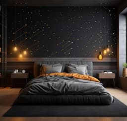 image-Gold Thin Lines & Circle Dots Stickers - Geometric Peel and Stick Decals for Sophisticated Bedroom Decor