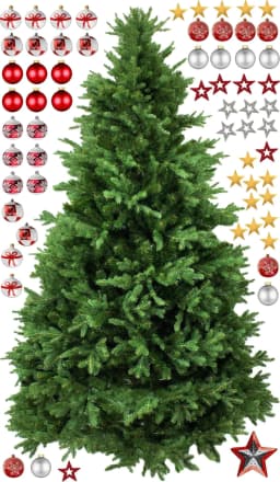 image-Christmas Tree Wall Vinyl Decal - Large Pine Ornaments Sticker Decoration For Living Kids Room