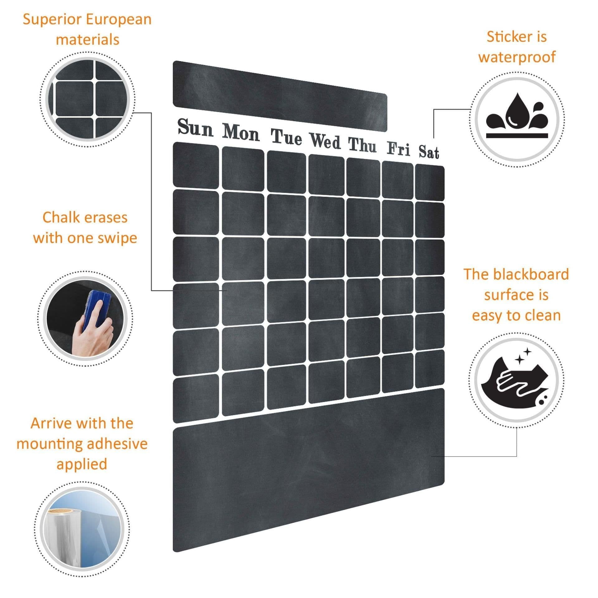 image-Chalkboard Wall Sticker - Large Chalk Board Decal For Kitchen Classroom Door Menu Decor