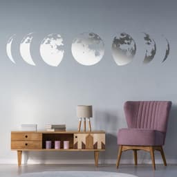 image-Moon Phases Wall Decor Decal - Gold Home Art Living Room Bedroom Sticker Decoration