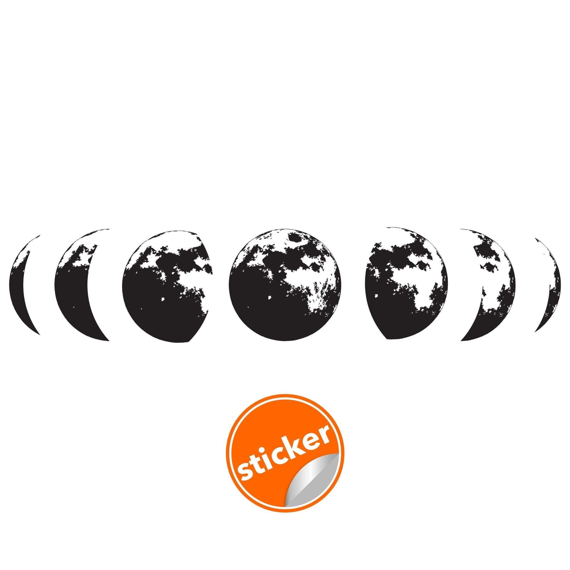 image-Moon Phases Wall Decor Decal - Gold Home Art Living Room Bedroom Sticker Decoration