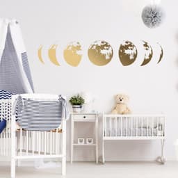 image-Moon Phases Wall Decor Decal - Gold Home Art Living Room Bedroom Sticker Decoration