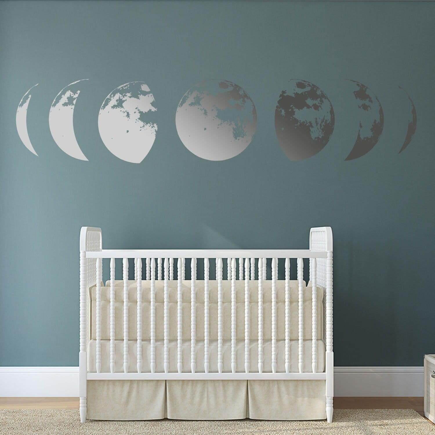 image-Moon Phases Wall Decor Decal - Gold Home Art Living Room Bedroom Sticker Decoration