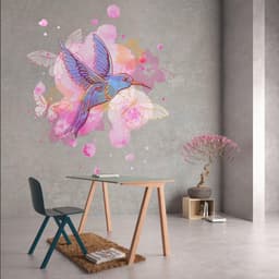 image-Hummingbird Wall Vinyl Sticker - Colibri Art Decor Humming Bird Cute Colorful Home Decal Gift