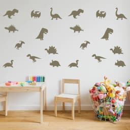 image-40x Dinosaur Silhouette Wall Decal - Dino Nursery Baby Room Art Vinyl Decor Decals