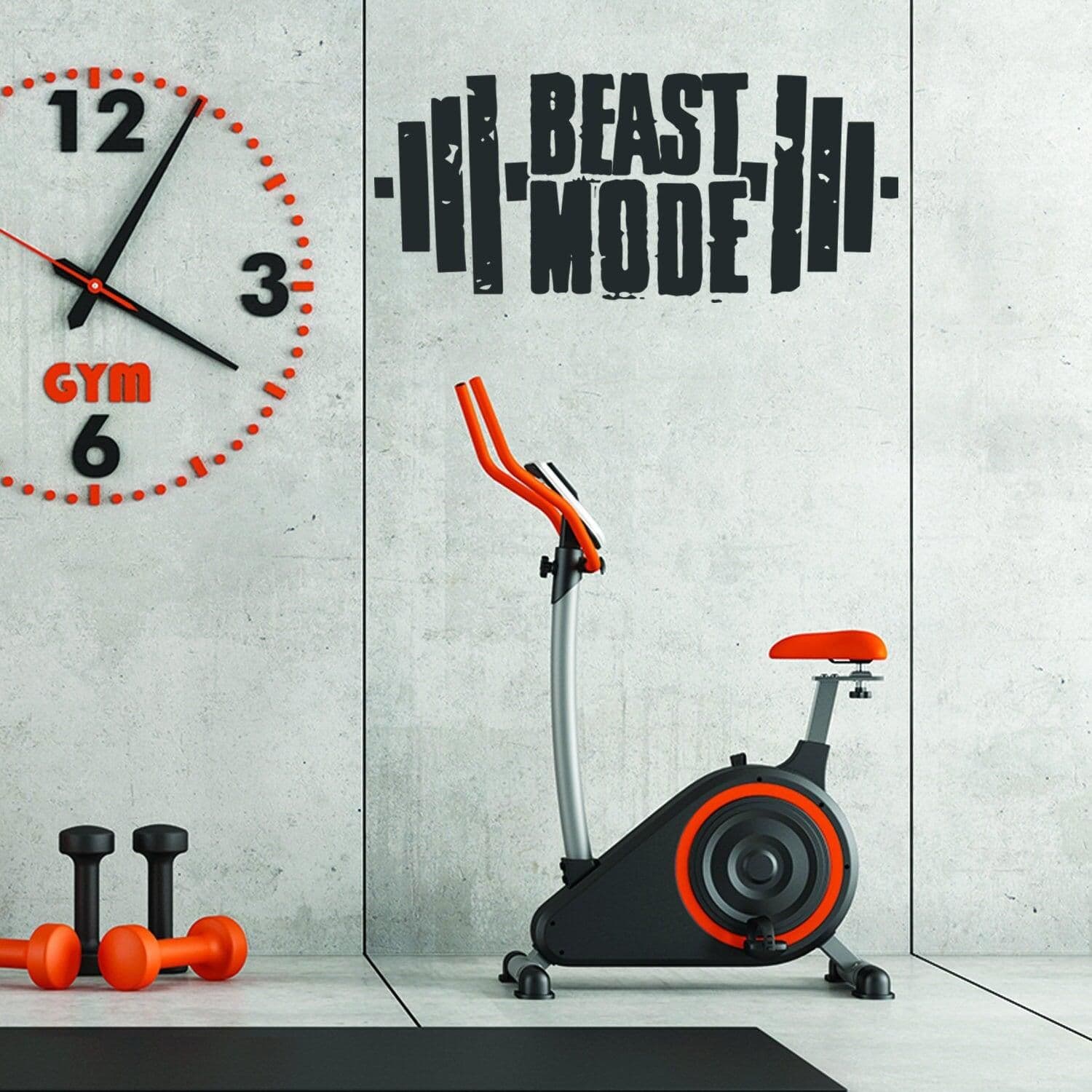 image-Fitness Gym Wall Workout Decor Vinyl Decal - Inspirational Motivational Sports Stickers Quotes For Exercise Room Beast Mode Sticker Decals