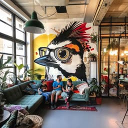 image-Huge Downy Woodpecker Bird Face in Glasses Wall Sticker Decals - Unique Room Decor for Nature Lovers