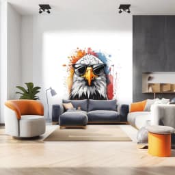 image-Serious Bald Eagle with Sunglasses Wall Sticker Decals - Cool Bird in Glasses Room Decor
