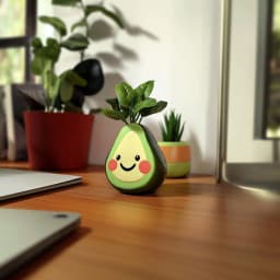 image-Cute Avocado Planter with Smiley Face | Fun Desk Plant Pot | Indoor Succulent Holder | Whimsical Home Decor | Plant Lover Gift