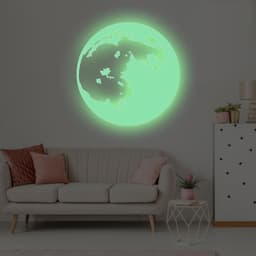 image-Glow In The Dark Moon Wall Sticker - Glowing Ceiling Decal For Kid Room Bedroom The Light Decor