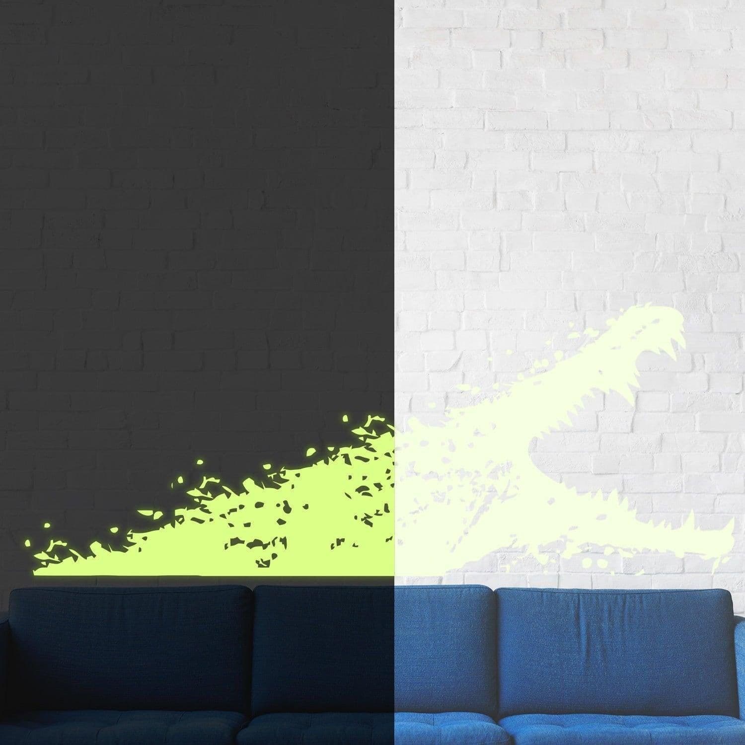 image-Glow In Dark Aligator Wall Sticker - Night Glowing Gator Vinyl Decal