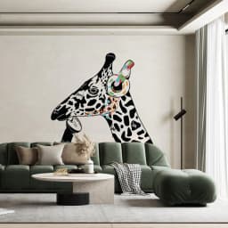 image-Giraffe Wall Sticker - Giraffes Head Decal