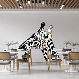 image-Giraffe Wall Sticker - Giraffes Head Decal