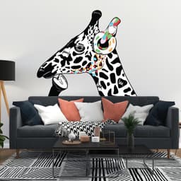 image-Giraffe Wall Sticker - Giraffes Head Decal