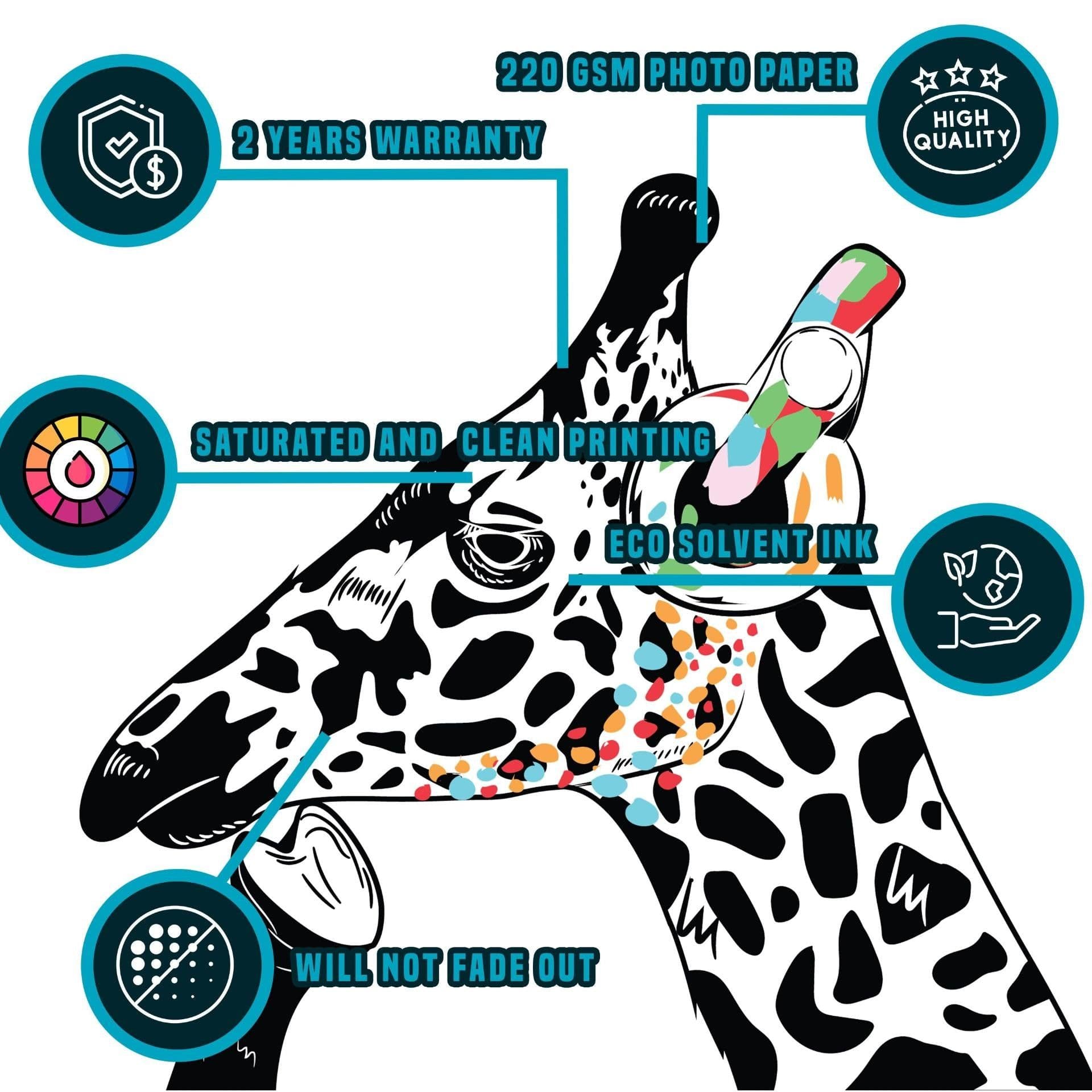 image-Giraffe Wall Sticker - Giraffes Head Decal