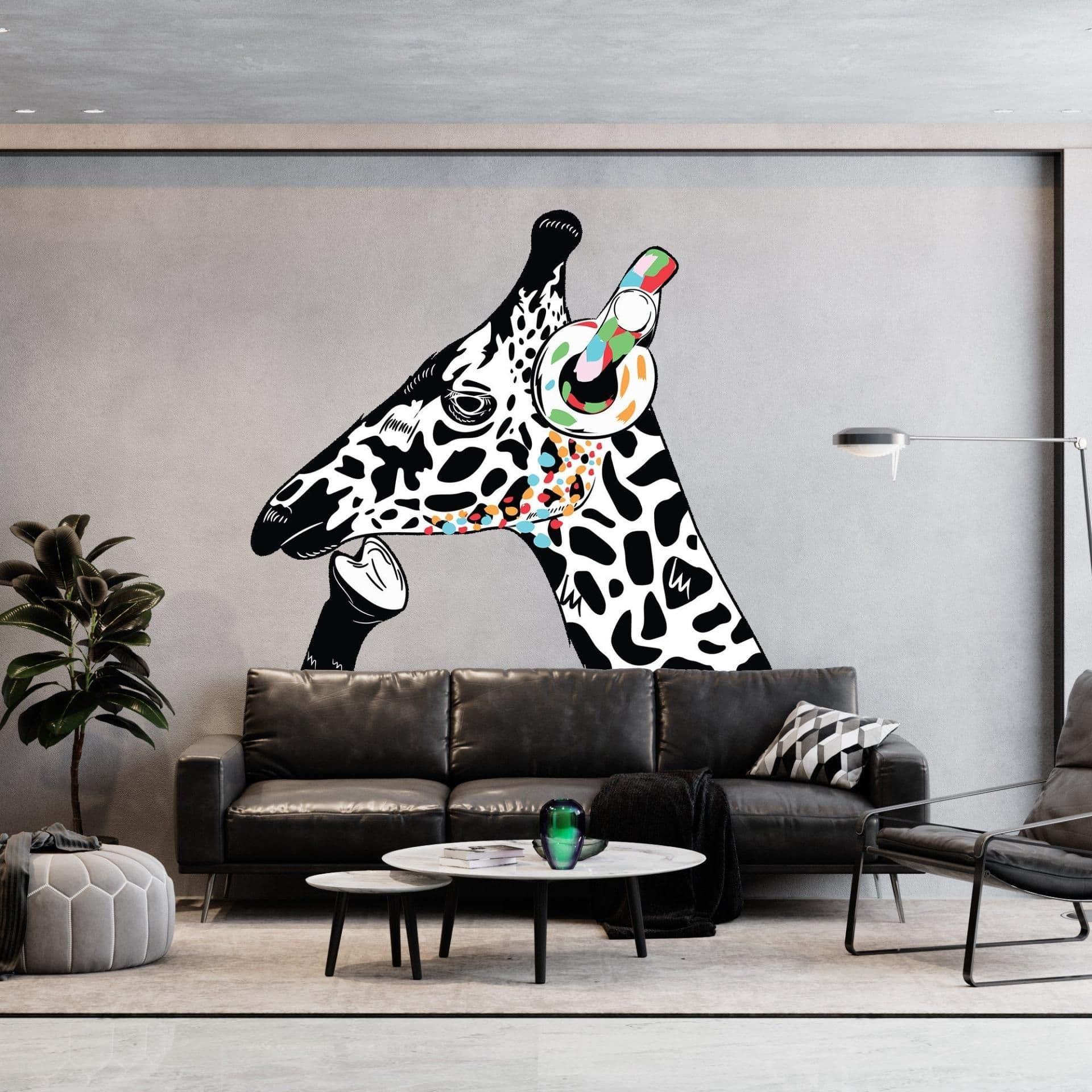 image-Giraffe Wall Sticker - Giraffes Head Decal
