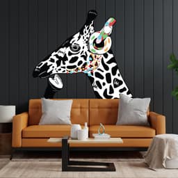 image-Giraffe Wall Sticker - Giraffes Head Decal