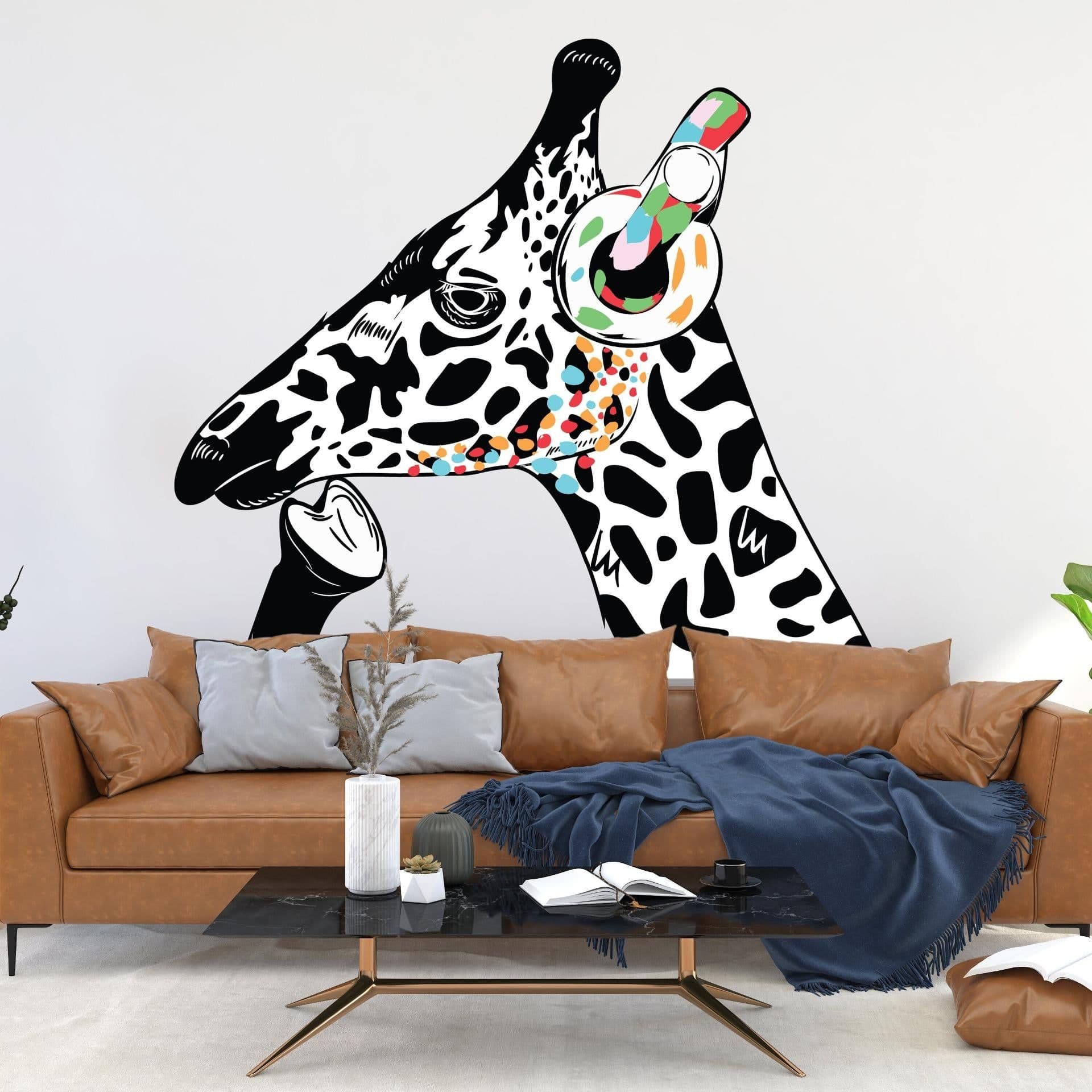 image-Giraffe Wall Sticker - Giraffes Head Decal