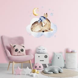 image-Baby Nursery Dream Wall Sticker - Animal Cloud Decor Decal For Boy Girl Room
