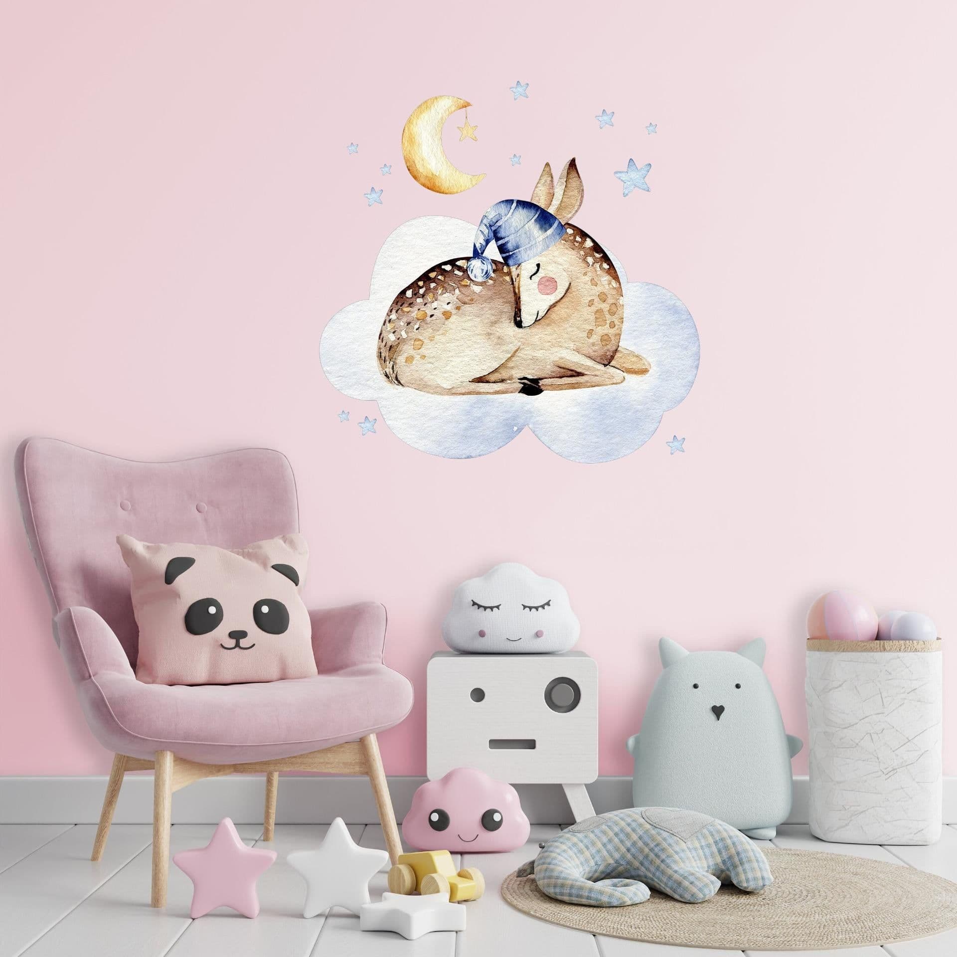 image-Baby Nursery Dream Wall Sticker - Animal Cloud Decor Decal For Boy Girl Room