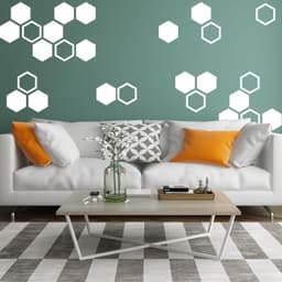 image-50x Honeycomb Wall Stickers Decor - Geometric Hexagon Sticker For Bedroom Living Room