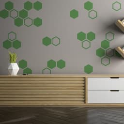 image-50x Honeycomb Wall Stickers Decor - Geometric Hexagon Sticker For Bedroom Living Room