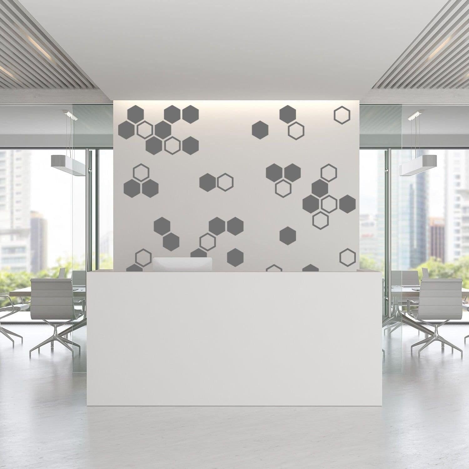 image-50x Honeycomb Wall Stickers Decor - Geometric Hexagon Sticker For Bedroom Living Room