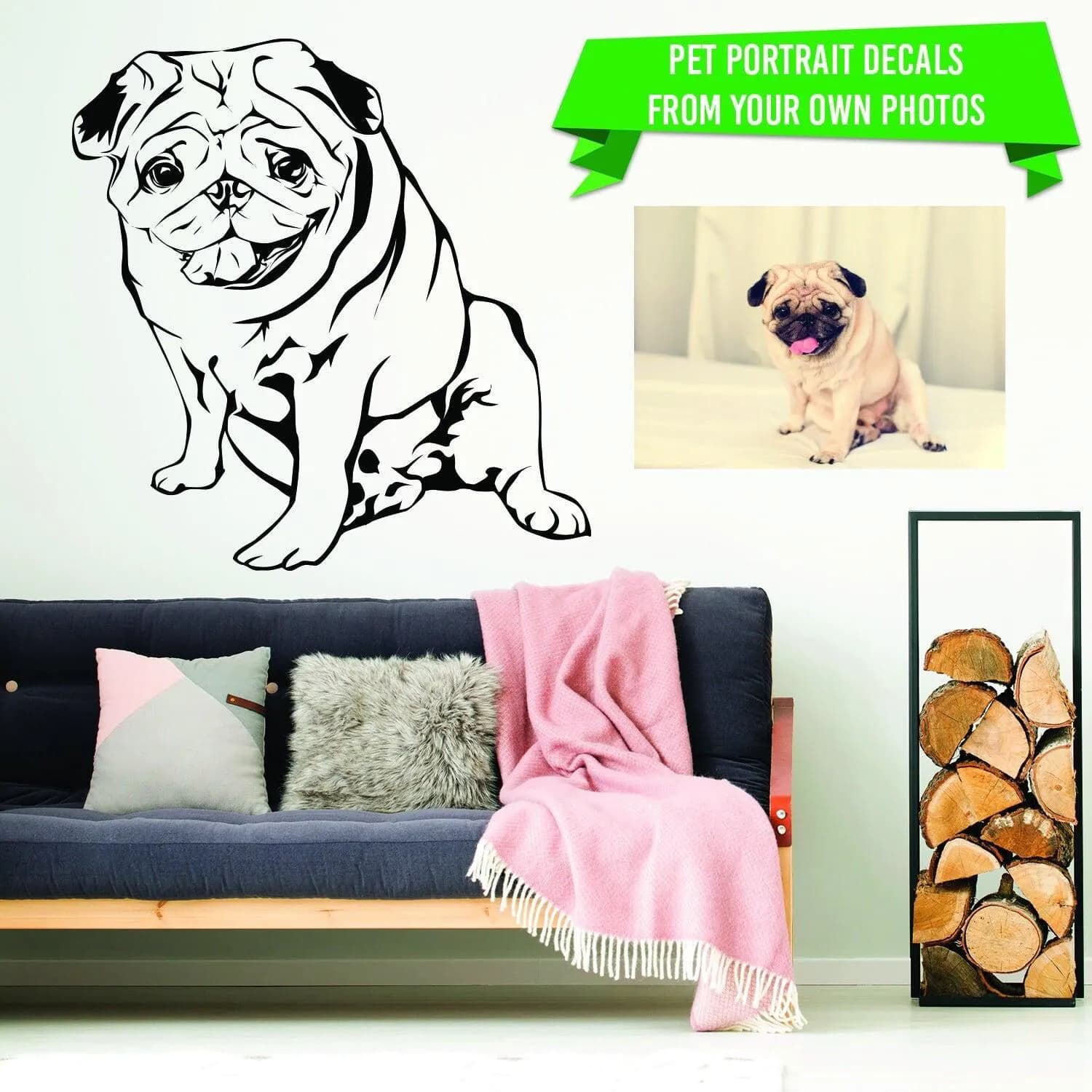 image-Custom Wall Decal Of Your Pet - Personalized Dog Lover Portrait Vinyl Sticker Gift Idea