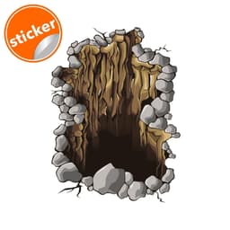 image-3d Floor Porthole Sticker - Self Adhesive Art Mural Living Room Vinyl Hole Decal For Interior