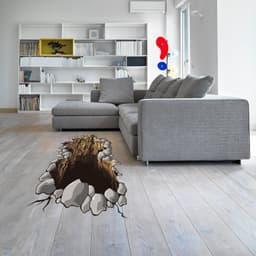 image-3d Floor Porthole Sticker - Self Adhesive Art Mural Living Room Vinyl Hole Decal For Interior