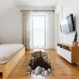 image-3d Floor Porthole Sticker - Self Adhesive Art Mural Living Room Vinyl Hole Decal For Interior