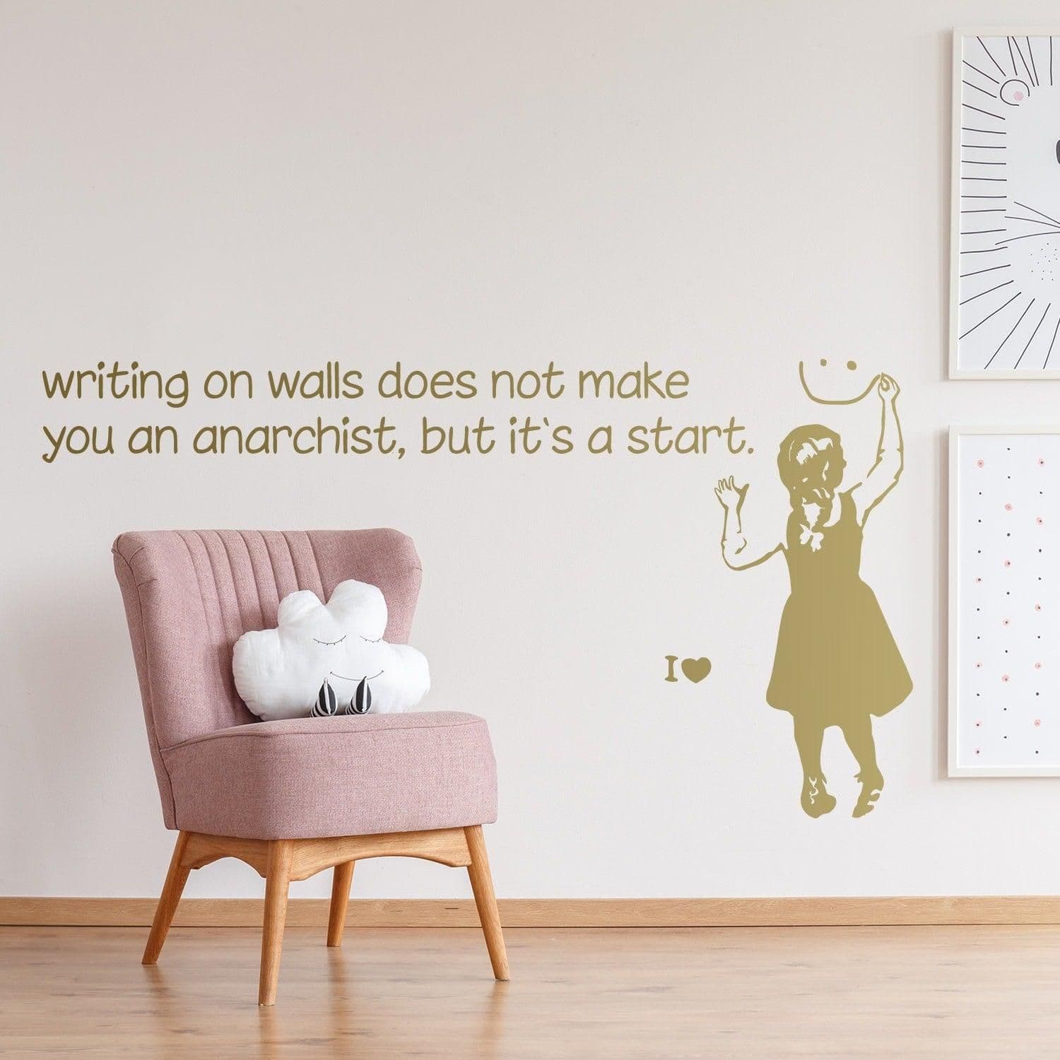 image-Banksy Protest Girl Wall Sticker